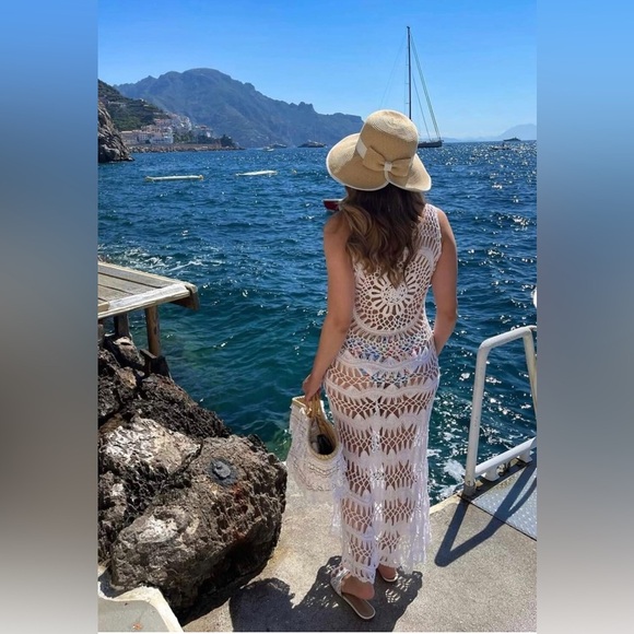 VENUS White Crochet Sleeveless Coverup Dress NWOT M/L - Picture 16 of 16